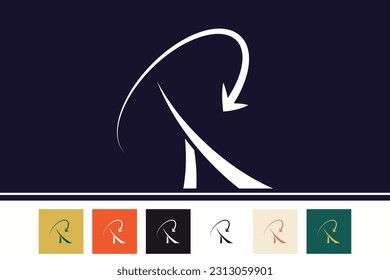 Vector de diseño de logotipo de flecha R de letra