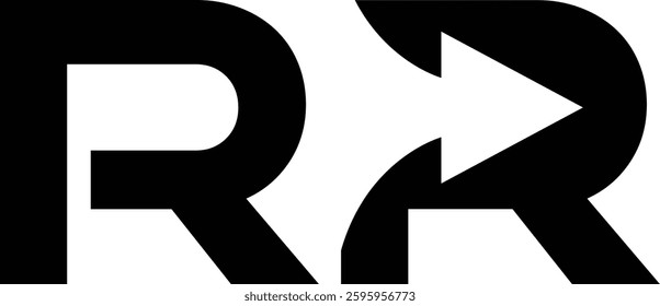 Letter R with Arrow, Letter R arrow logo design, letter r marketing logo design with vector illustration