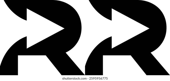 Letter R with Arrow, Letter R arrow logo design, letter r marketing logo design with vector illustration