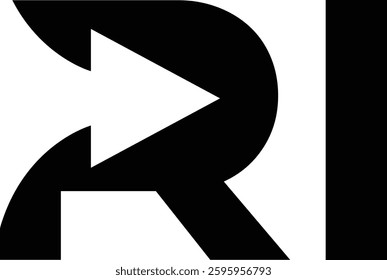 Letter R with Arrow, Letter R arrow logo design, letter r marketing logo design with vector illustration