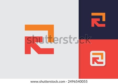 letter r arrow logo design vector template