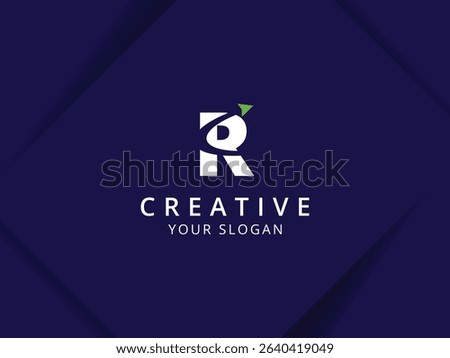 Letter R with arrow logo design. Monogram Letter R logo template
