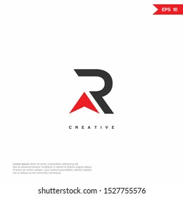 Letter R arrow Logo icon monogram design. Vector graphic design template element.
