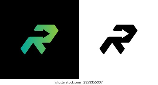 Letter R Arrow Logo, Initial R Arrow Logo, R Logo, Icon, Vector