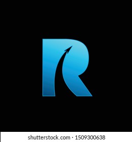 letter r and arrow logo vector download