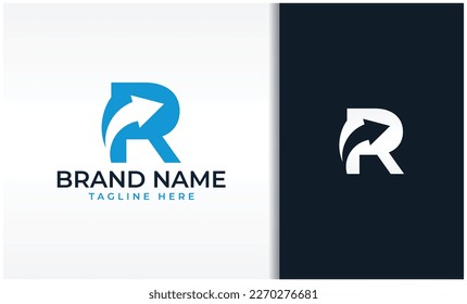 Letter R With Arrow Logo Vector