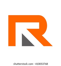 Letter R And Arrow Logo Vector.