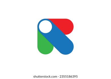 letter R arrow simple geometric logo vector