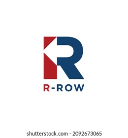 Letter R and Arrow Symbol Logo Design. Vector Illustration.