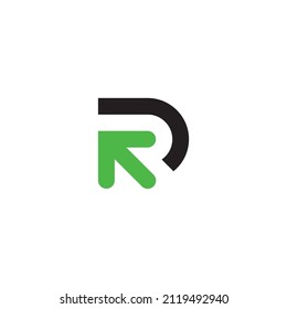 
letter R arrow or up symbol simple logo vector