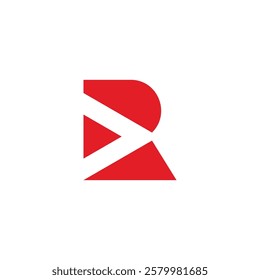 letter r arrow triangle simple geometric logo vector 