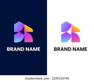 letra r y b marca plantilla moderna de diseño de logotipo