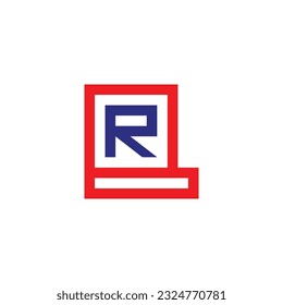 Letter R in B square geometric symbol simple logo vector