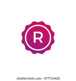 Letter R Badge Vector