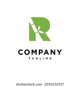 Letter R Bamboo Logo Icon Vector