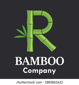 Letter r bamboo logo template illustration. Suitable for your business.