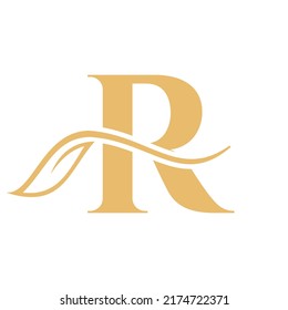 Letter R Beauty Flower Logo with Creative Concept Beauty, salon, Spa, Fashion and Yoga Sign