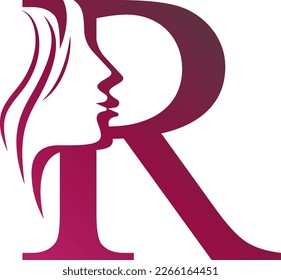 Letter R beauty hair logo design