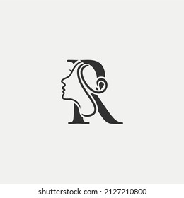 Letter R Beauty Women Logo