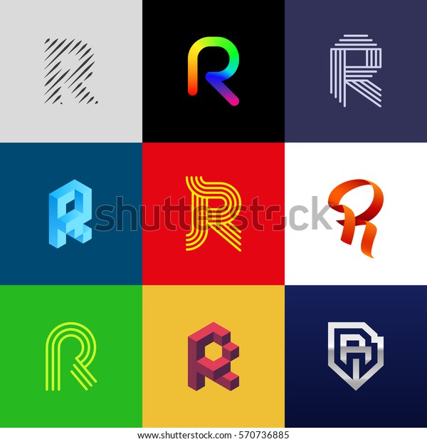 Letter R Big Logo Pack Creative Stock Vector (Royalty Free) 570736885