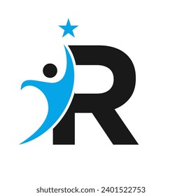 Letter R Bio Logo, Health Care Symbol, Healthy Logotype, Care Sign