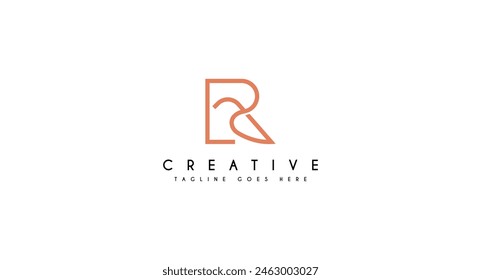 Letter R with Bird Logo design vector illustration.