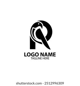 letter R bird logo design vector