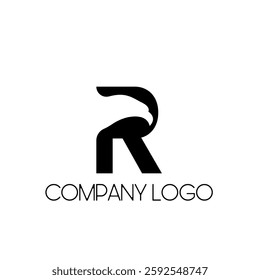 Letter R with bird logo design