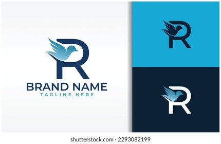 Letter R Bird Logo Vector