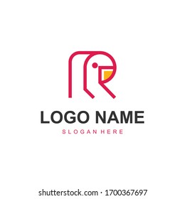 Letter R Bird Parrot Abstract Minimalist Modern Business Logo