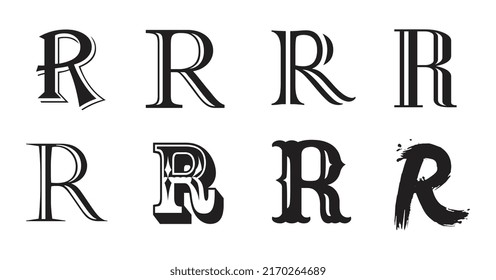 Letter r black,  illustrator Vector 