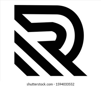letter r black logo vector
