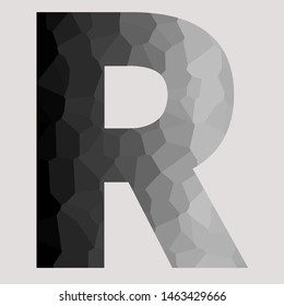 Letter R with black and white gradient