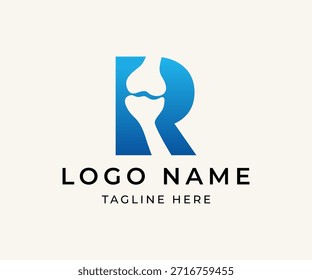 Letra r Vector de diseño de logotipo de hueso