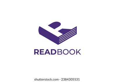 letter r book vector template logo design