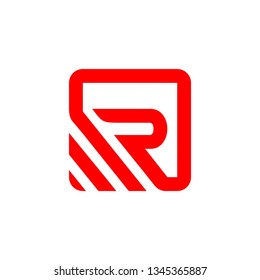 letter R with a box