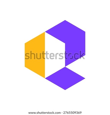 Letter R box geometric modern logo