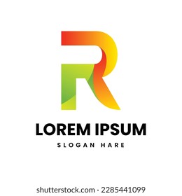 Letter R brand colorful logo design vector illustration.