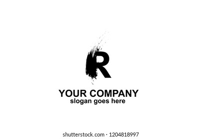 Letter R Brush Logo Design Concept