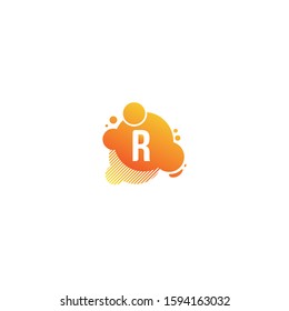 Letter R With Bubble  Initial Letter Logo For Your Company Name. Flowing Liquid Vector