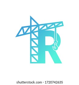 Letter R Building Construction Real Estate Logo Design Vector