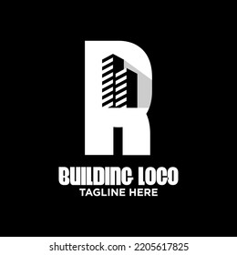 Letter R Building Logo Design Template Inspiration, Vector Illustration.