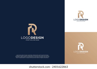 Letter R building logo design. Symbol for real estate, building, residence.