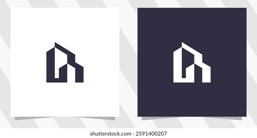 letter r with building logo design