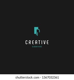 Letter R Building Minimalist Creative Business Logo