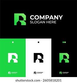 LETTER R WITH BUILDING MODERN LOGO DESIGN