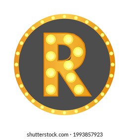 Letter r with bulb logo template illustration