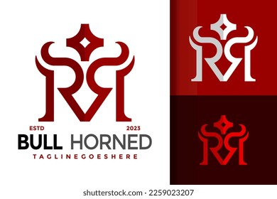 Letter R Bull Horned Logo Logos Design Element Stock Vector Illustration Template