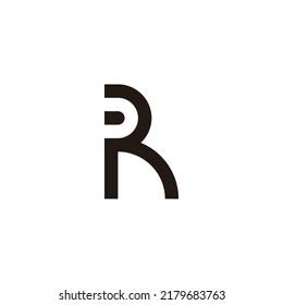 Letter R bullet geometric symbol simple logo vector