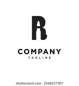 Letter R Bullet Negative Space Logo Icon Vector